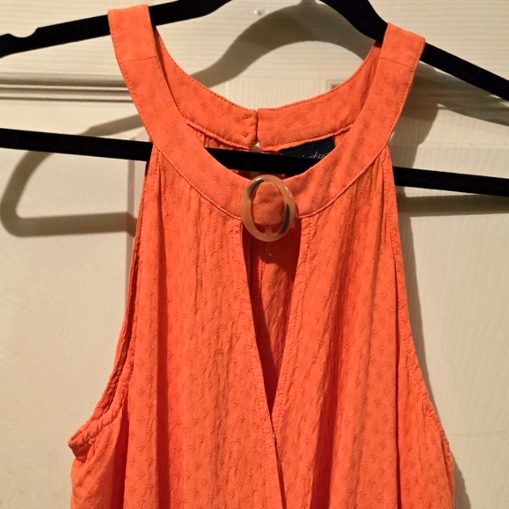 Day Trip Coral Tank Open Front Halter Medium